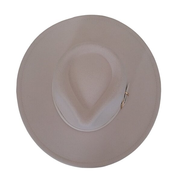 Ivory Felt Cowgirl Rancher Hat Wide Brim Fedora New With Tags Country Western - Picture 3 of 8